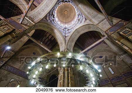 Stock Photograph - Prayer Hall Of Al-Rifai Mosque, Cairo, Al Qahirah, Egypt. Fotosearch