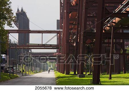 Stock Photo - Pre-Cooler And Conveyors Of The Zollverein Coking Plant, Essen, North Rhine-Westphalia, Germany. Fotosearch