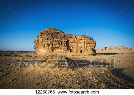 Stock Photography - Pre-Islamic archaeological site; Madain Saleh, Saudi Arabia. Fotosearch