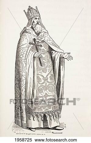 Stock Photography - Prester John, Also Known As, Presbyter Johannes. From Military And Religious Life In The Middle Ages By Paul Lacroix Published London Circa 1880.. Fotosearch