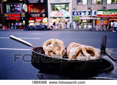 Stock Photograph - Pretzels, New York City, Close Up. Fotosearch