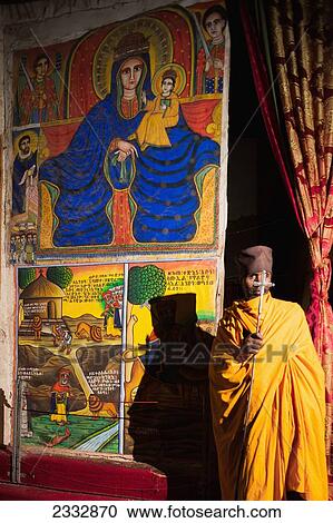 Priest In Church Interior; Aksum, Ethiopia View Large Photo Image Stock Image - Priest In Church Interior; Aksum, Ethiopia. Fotosearch