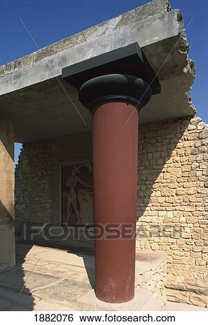 Stock Photograph - Priest-King Fresco In Ruins Of Knossos. Fotosearch