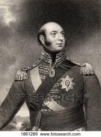Stock Photo - Prince Edward Augustus Duke Of Kent And Strathearn 1767 To 1820 Son Of King George Iii And Father Of Queen Victoria Engraved By E Scriven After Sir W Beechey From The Book National Portrait Gallery Volume Ii Published C 1835. Fotosearch