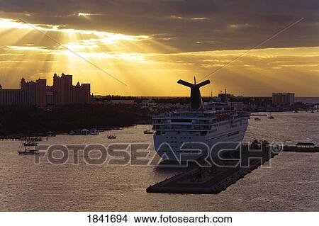 Picture - Prince George Wharf At Sunrise; Nassau, New Providence Island, Bahamas. Fotosearch