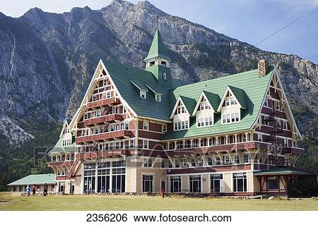 Stock Photograph - Prince Of Wales Hotel In Waterton Lakes National Park; Alberta, Canada. Fotosearch