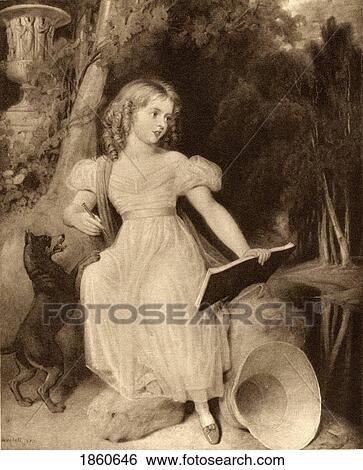Stock Photograph - Princess Alexandrina Victoria Of Saxe-Coburg, Future Queen Victoria, 1819-1901. Princess Victoria And Dashy, From Richard Westall's Painting, From The Book The Girlhood Of Queen Victoria1832-1840. Published In London 1912.. Fotosearch
