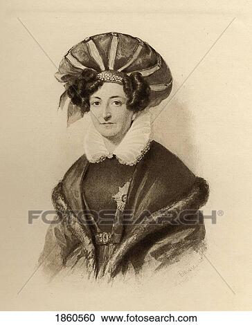 Stock Image - Princess Sophia Of Saxe-Coburg, Saalfeld, Countess Of Mensdorff, Pouilly, 1778-1835. From A Portrait By Dickinson From The Book The Girlhood Of Queen Victoria 1832-1840. Published In London 1912.. Fotosearch