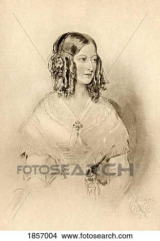Picture - Princess Victoire Of Saxe-Coburg And Gotha, Duchess Of Nemours, 1822-1857. From A Portrait By Sir. W. Ross. From The Book ÃƒÂ¢Ã¢â€šÂ¬Ã…â€œThe Girlhood Of Queen Victoria 1832-1840 Vol IiÃƒÂ¢Ã¢â€šÂ¬Ã‚Â Published 1912.. Fotosearch
