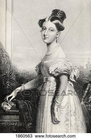 Stock Image - Princess Victoria, 1819-1901 At The Age Of Sixteen. From A Drawing By Sir George Hayter. From The Book V. R. I. Her Life And Empire By The Marquis Of Lorne, K. T. Now His Grace The Duke Of Argyll.. Fotosearch