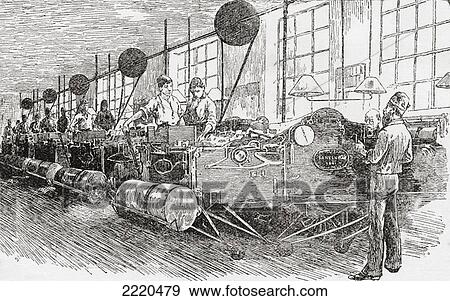 Stock Photo - Printing Banknotes In The 19Th Century. From The Strand Magazine Published 1894.. Fotosearch