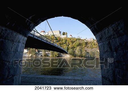 Prinzregent Luitpold Bridge Over The Danube River And Veste Oberhaus Fortress, Passau, Bavaria, Germany View Large Photo Image Stock Image - Prinzregent Luitpold Bridge Over The Danube River And Veste Oberhaus Fortress, Passau, Bavaria, Germany. Fotosearch
