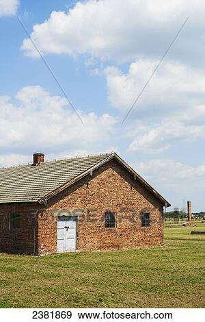 Stock Photo - Prisoner barrack in Birkenau death camp; Osweciem, Poland. Fotosearch