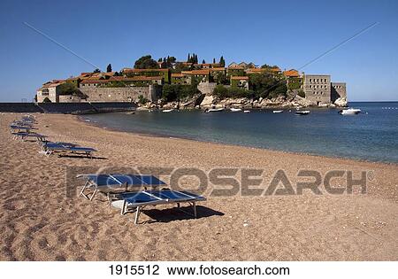 Stock Image - Private Beach And Townscape. Fotosearch