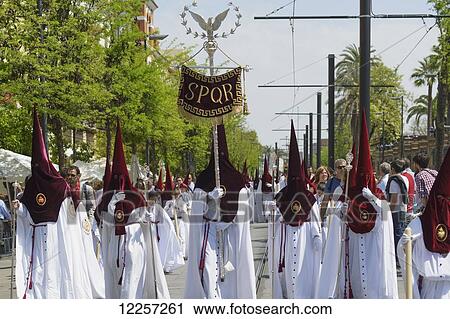 Procession during Semana Santa; Seville, Spain View Large Photo Image Stock Image - Procession during Semana Santa; Seville, Spain. Fotosearch