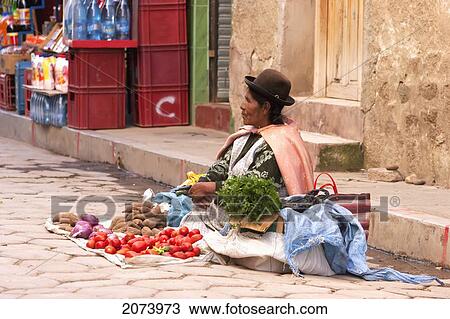 Produce Vendor, Copacabana, La Paz Department, Bolivia View Large Photo Image Stock Image - Produce Vendor, Copacabana, La Paz Department, Bolivia. Fotosearch