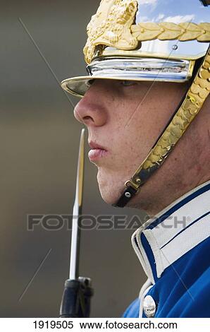 Profile Of Royal Guard At Royal Palace Located On Stadsholmen (City Island) In Gamla Stan (Old Town), Stockholm, Sweden View Large Photo Image Stock Photography - Profile Of Royal Guard At Royal Palace Located On Stadsholmen (City Island) In Gamla Stan (Old Town), Stockholm, Sweden. Fotosearch