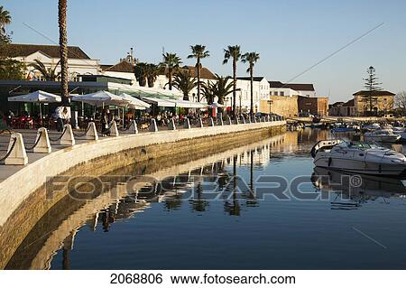 Stock Photograph - Promenade And Harbour; Faro Algarve Portugal. Fotosearch