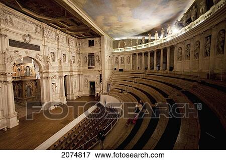 Proscenium And Cavea Of The Teatro Olimpico (Olympic Theatre) By Architect Andrea Palladio, Vicenza, Italy View Large Photo Image Stock Photo - Proscenium And Cavea Of The Teatro Olimpico (Olympic Theatre) By Architect Andrea Palladio, Vicenza, Italy. Fotosearch