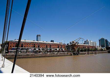 Picture - Puente De La Mujer By Architect Santiago Calatrava, Puerto Madero, Buenos Aires, Argentina. Fotosearch