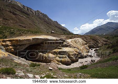 Puente del Inca, a natural arch that forms a bridge over the Vacas River, a tributary of the Mendoza River, Mendoza, Argentina View Large Photo Image Stock Image - Puente del Inca, a natural arch that forms a bridge over the Vacas River, a tributary of the Mendoza River, Mendoza, Argentina. Fotosearch