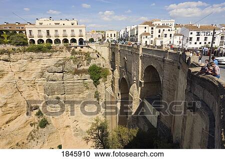 Puente Nuevo And Tajo Gorge; Ronda, Malaga Province, Spain View Large Photo Image Stock Image - Puente Nuevo And Tajo Gorge; Ronda, Malaga Province, Spain. Fotosearch
