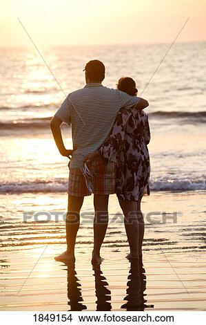 Puerto Vallarta, Mexico; Couple On Beach At Sunset View Large Photo Image Picture - Puerto Vallarta, Mexico; Couple On Beach At Sunset. Fotosearch