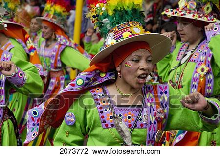Pujllay Dancers In The Procession Of The Carnaval De Oruro, Oruro, Bolivia View Large Photo Image Stock Image - Pujllay Dancers In The Procession Of The Carnaval De Oruro, Oruro, Bolivia. Fotosearch