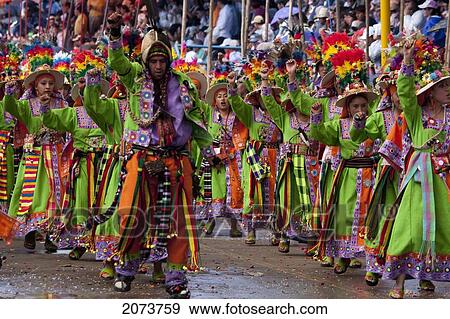 Pujllay Dancers In The Procession Of The Carnaval De Oruro, Oruro, Bolivia View Large Photo Image Stock Photo - Pujllay Dancers In The Procession Of The Carnaval De Oruro, Oruro, Bolivia. Fotosearch