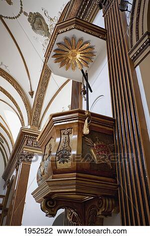 Stock Image - Pulpit in the Templo del Hospicio, Cochabamba, Bolivia. Fotosearch