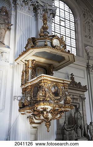 Pulpit Of The St. Michael Church, Munich, Bavaria, Germany View Large Photo Image Stock Photograph - Pulpit Of The St. Michael Church, Munich, Bavaria, Germany. Fotosearch