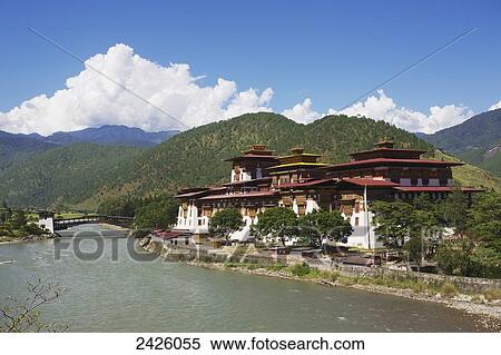 Stock Photography - Punakha Dzong; Punakha, Bhutan. Fotosearch