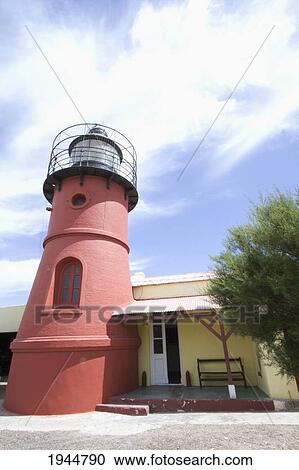 Stock Image - Punta Delgada Lighthouse, Peninsula Valdes, Chubut, Argentina. Fotosearch