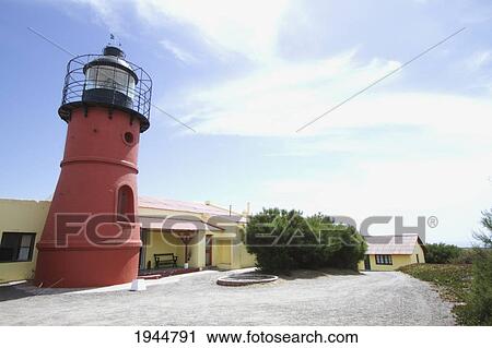 Stock Image - Punta Delgada Lighthouse, Peninsula Valdes, Chubut, Argentina. Fotosearch