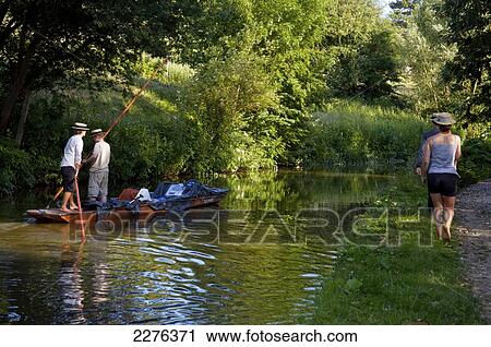 Punting on Oxford Canal, Upper Heyford; Oxfordshire, England View Large Photo Image Stock Image - Punting on Oxford Canal, Upper Heyford; Oxfordshire, England. Fotosearch