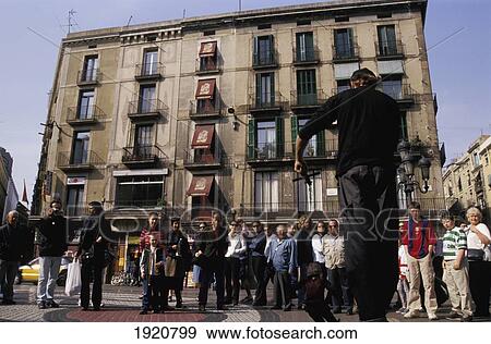 Stock Photo - Puppet Busker, Las Ramblas. Fotosearch