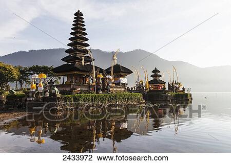 Pura Ulun Danu Bratan temple on the shores of Lake Bratan, Bedugul, Bali, Indonesia View Large Photo Image Stock Image - Pura Ulun Danu Bratan temple on the shores of Lake Bratan, Bedugul, Bali, Indonesia. Fotosearch