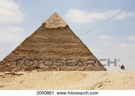 Stock Image - Pyramid Of Khafre (Chephren), Giza, Al Jizah, Egypt. Fotosearch