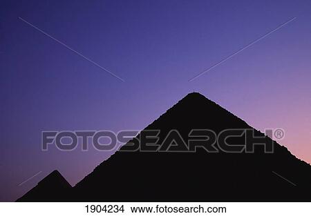 Pyramids In Silhouette, Giza, Egypt View Large Photo Image Picture - Pyramids In Silhouette, Giza, Egypt. Fotosearch