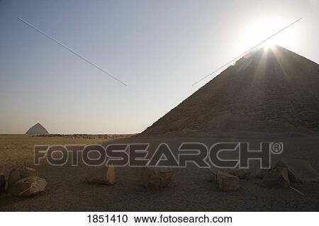 Stock Image - Pyramids In The Desert. Fotosearch
