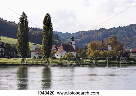 Pyrawang, as seen from the Danube River, Upper Austria, Austria View Large Photo Image Stock Image - Pyrawang, as seen from the Danube River, Upper Austria, Austria. Fotosearch