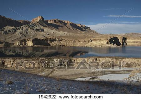 Stock Image - Qadamjoy Shah-I-Aulia Shrine Beside The Band-I-Haibat (Dam Of Awe), Band-I-Amir, Bamian Province, Afghanistan. Fotosearch