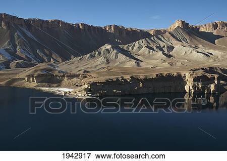 Stock Photo - Qadamjoy Shah-I-Aulia Shrine Beside The Band-I-Haibat (Dam Of Awe), Band-I-Amir, Bamian Province, Afghanistan. Fotosearch