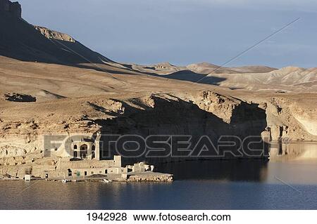 Stock Photo - Qadamjoy Shah-I-Aulia Shrine Beside The Band-I-Haibat (Dam Of Awe), Band-I-Amir, Bamian Province, Afghanistan. Fotosearch
