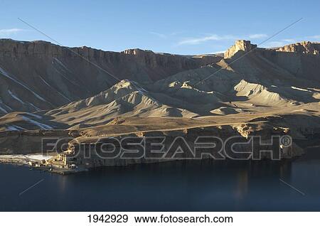 Stock Photo - Qadamjoy Shah-I-Aulia Shrine Beside The Band-I-Haibat (Dam Of Awe), Band-I-Amir, Bamian Province, Afghanistan. Fotosearch