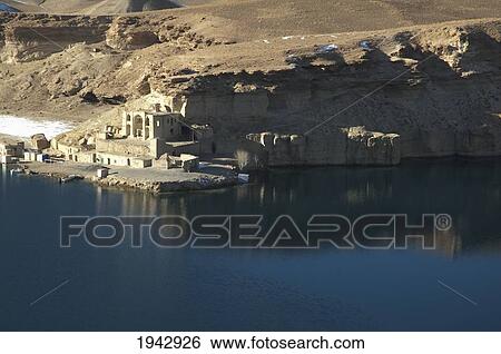 Stock Photograph - Qadamjoy Shah-I-Aulia Shrine Beside The Band-I-Haibat (Dam Of Awe), Band-I-Amir, Bamian Province, Afghanistan. Fotosearch