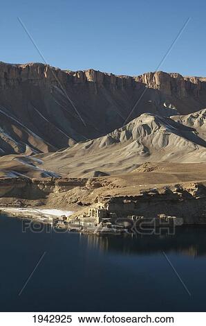 Stock Photography - Qadamjoy Shah-I-Aulia Shrine Beside The Band-I-Haibat (Dam Of Awe), Band-I-Amir, Bamian Province, Afghanistan. Fotosearch