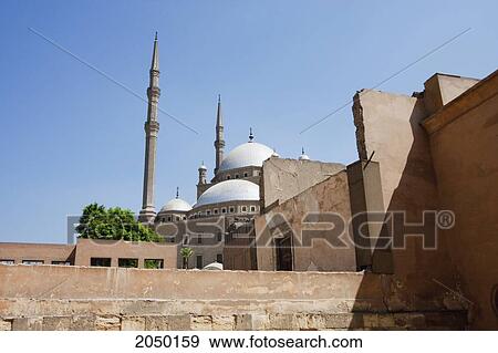 Stock Photo - Qasr Al Gawhara Or Jewel Palace And Mohammed Ali Mosque In The Citadel Of Cairo, Al Qahirah, Egypt. Fotosearch