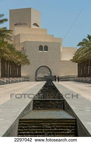 Stock Image - Qatar, Exterior of Museum of Islamic Art; Doha. Fotosearch