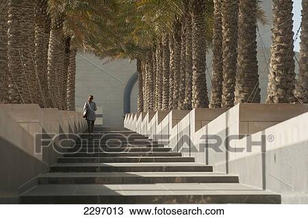 Qatar, Woman on steps to Museum of Islamic Art; Doha View Large Photo Image Stock Image - Qatar, Woman on steps to Museum of Islamic Art; Doha. Fotosearch
